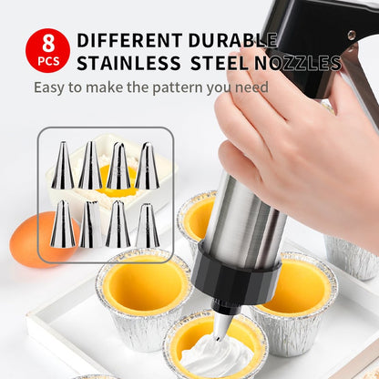 🔥HOT SALE 49% OFF🔥Stainless Steel Cookie Pres with 13 Discs & 8 Nozzles
