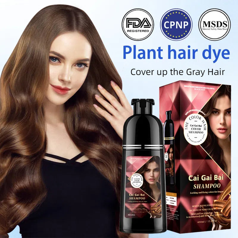 🍎 NOW 50% OFF! ✨ 3-in-1 Hair Coloring Shampoo, Plant Extracts for Vibrant Hair