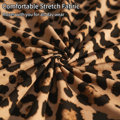 🔥Flash Sale💖Women's Leopard Print Ruched Mini Dress🐆