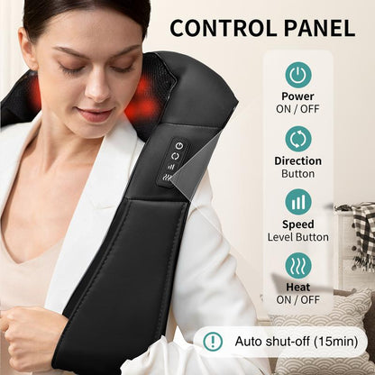 🔥Limited Time 76% Off🔥Heated Shiatsu Neck Massager｜16 Deep-Kneading Nodes｜Relax Muscles