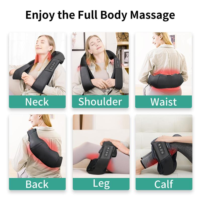 🔥Limited Time 76% Off🔥Heated Shiatsu Neck Massager｜16 Deep-Kneading Nodes｜Relax Muscles