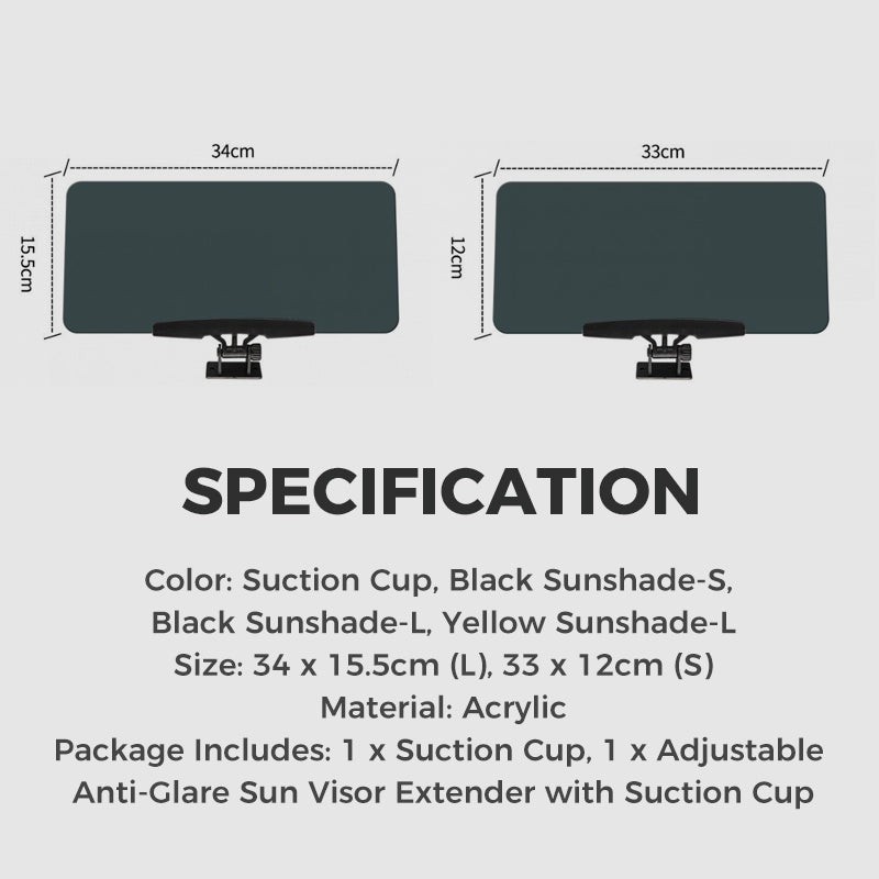 🔥LAST DAY SALE 60% OFF!!⚡🛻Adjustable Anti-Glare Sun Visor Extender with Suction Cup