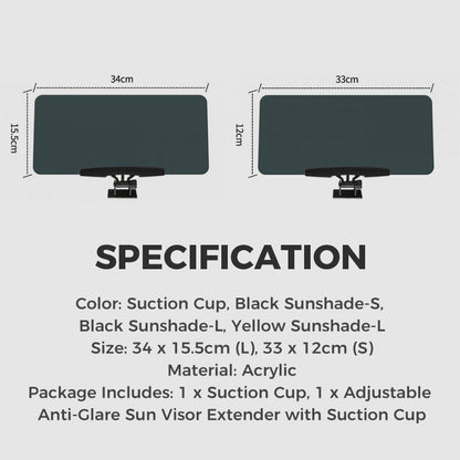 🔥LAST DAY SALE 60% OFF!!⚡🛻Adjustable Anti-Glare Sun Visor Extender with Suction Cup