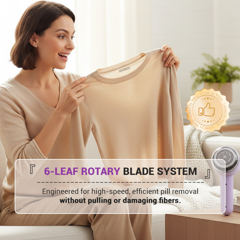 🌀 60% OFF NOW ! 💫 “Six-Blade Cyclone” Powerful Fabric Lint Remover – Efficient De-Fuzzing, Easy to Clean & Portable Design ⚡
