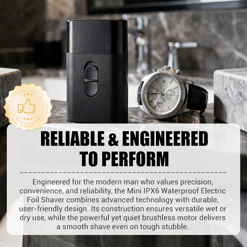 Mini IPX6 Waterproof Electric Foil Shaver for Men