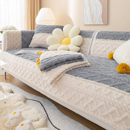 Anti slip fleece sofa cover