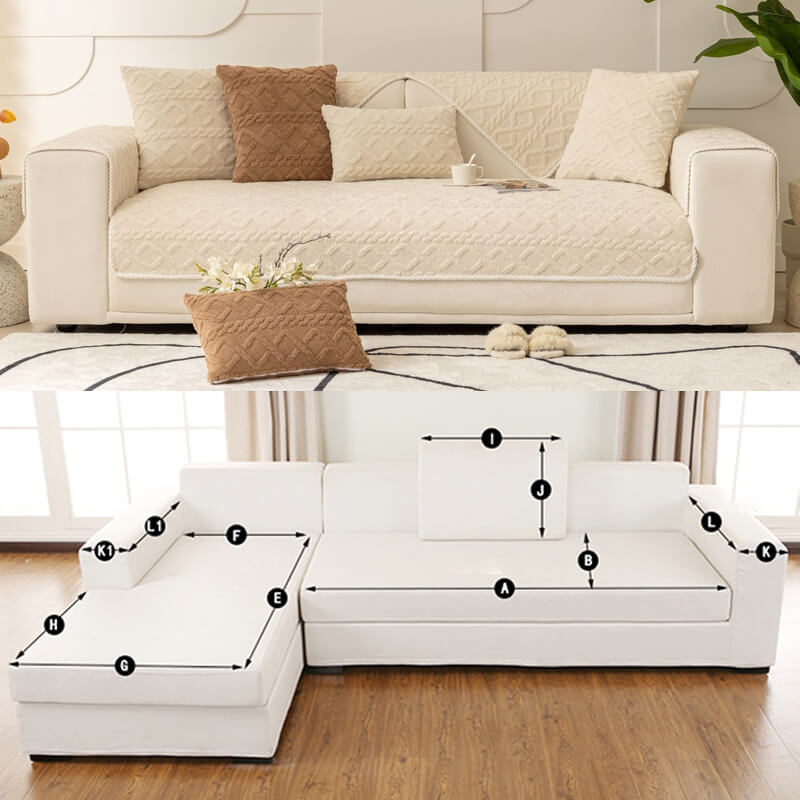 Anti slip fleece sofa cover