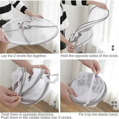 🥳2026 HOT SALE🧺⚡ Stop Mixing Laundry, Sort with Ease! Double-Layer Foldable Basket 50% OFF🏠✨