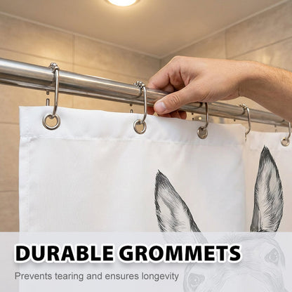 🦓Funny Donkey Shower Curtain with Hooks