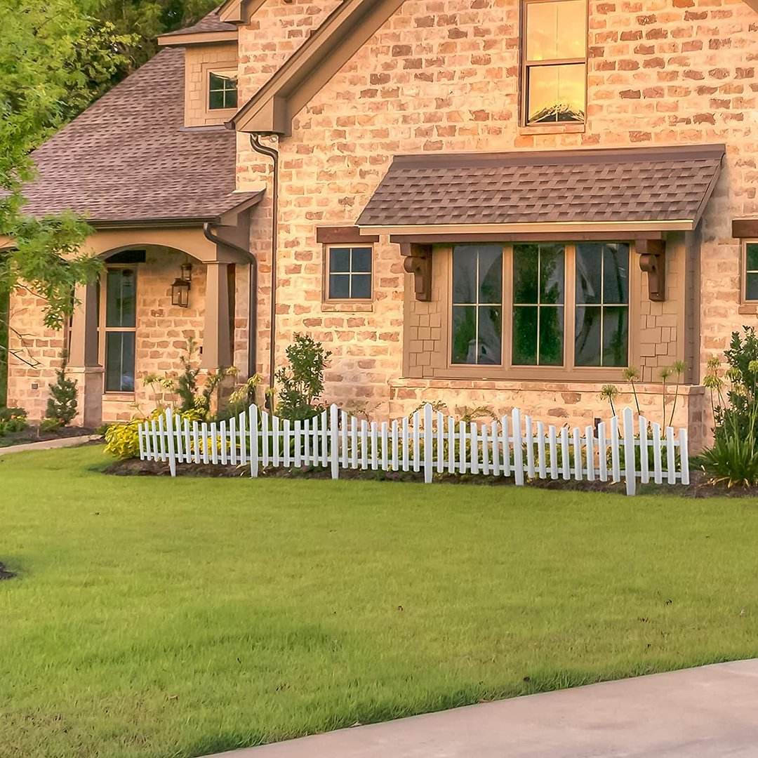 White Edged Garden Picket Fence