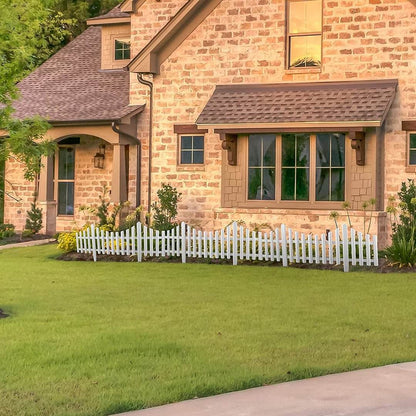 White Edged Garden Picket Fence