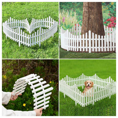 White Edged Garden Picket Fence
