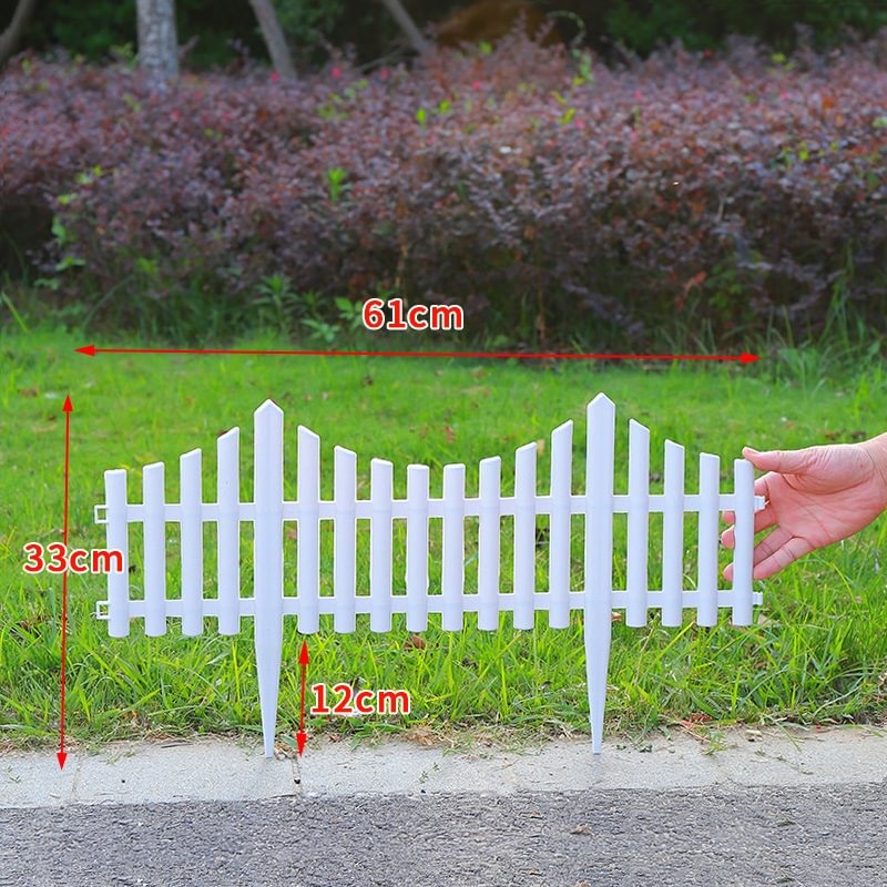White Edged Garden Picket Fence