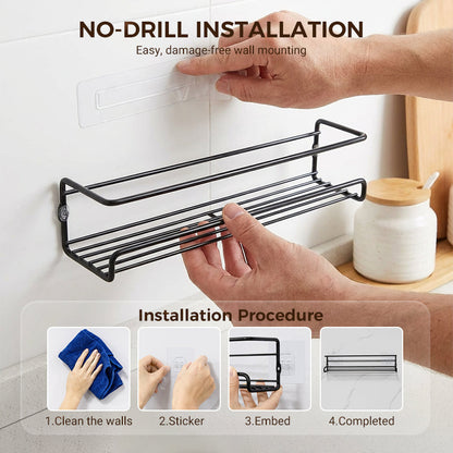 No-Drill Wall-Mounted Spice Rack