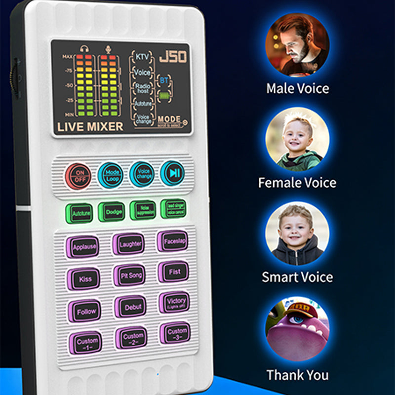 Portable Handheld Live Sound Card with Voice Changer