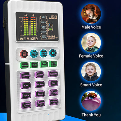 Portable Handheld Live Sound Card with Voice Changer