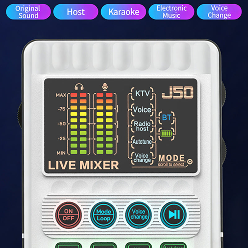 Portable Handheld Live Sound Card with Voice Changer