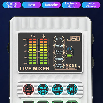 Portable Handheld Live Sound Card with Voice Changer