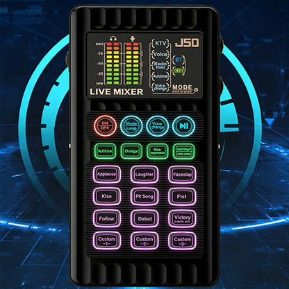 Portable Handheld Live Sound Card with Voice Changer