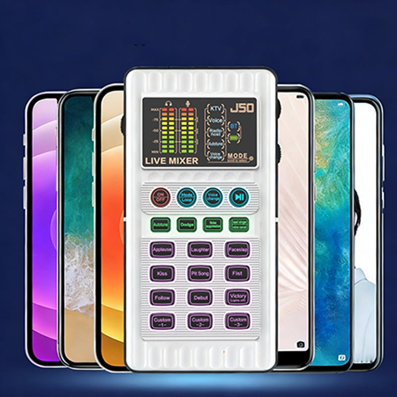 Portable Handheld Live Sound Card with Voice Changer