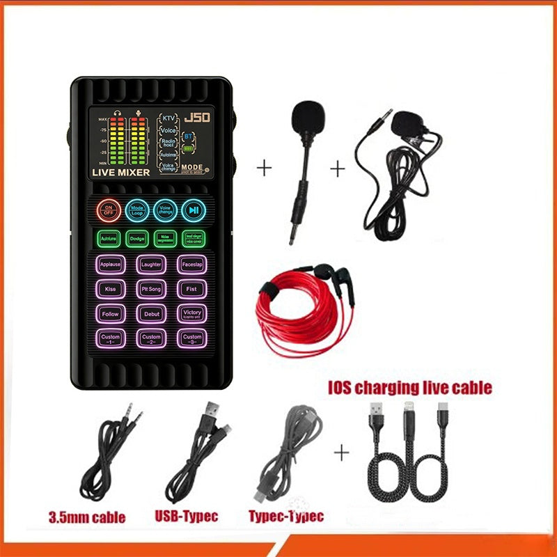 Portable Handheld Live Sound Card with Voice Changer