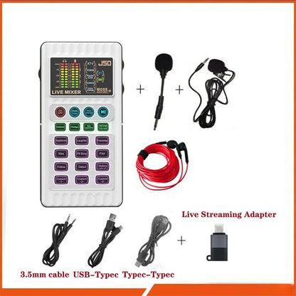 Portable Handheld Live Sound Card with Voice Changer