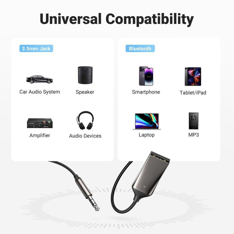 Bluetooth 5.0 audio receiver USB cable audio adapter