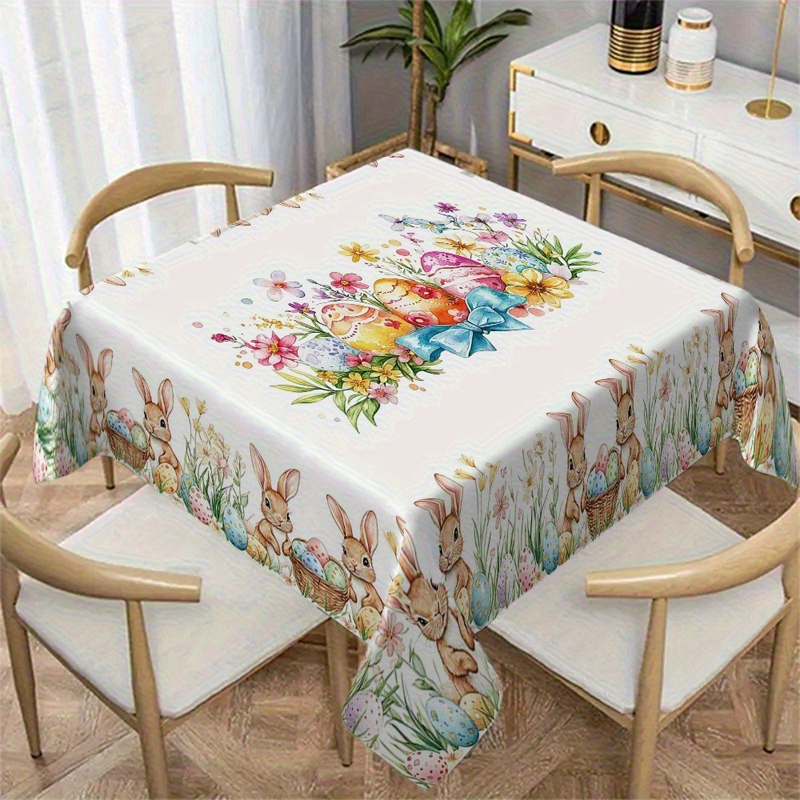Festive Floral Print Tablecloth