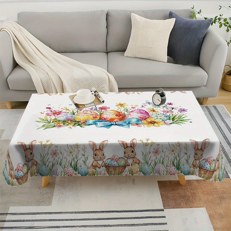 Festive Floral Print Tablecloth