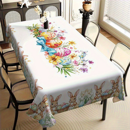 Festive Floral Print Tablecloth