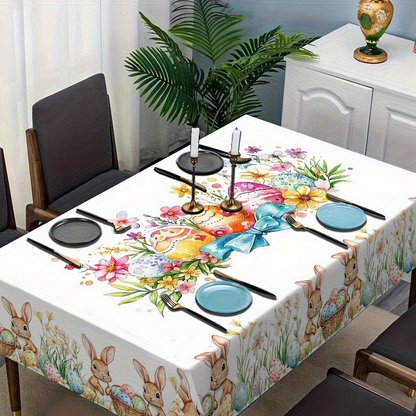 Festive Floral Print Tablecloth