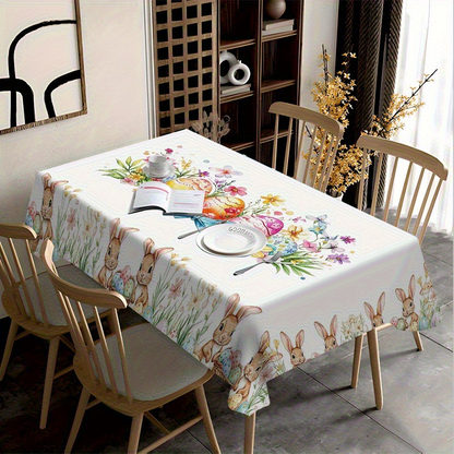 Festive Floral Print Tablecloth