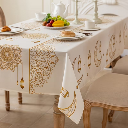 Festive Floral Print Tablecloth
