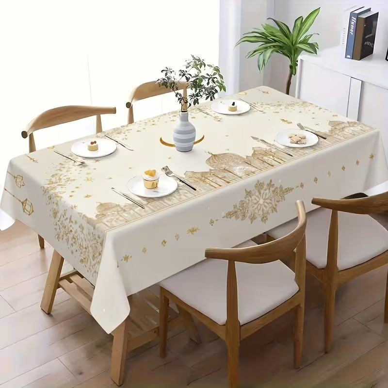 Festive Floral Print Tablecloth