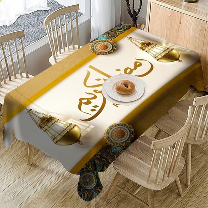 Festive Floral Print Tablecloth