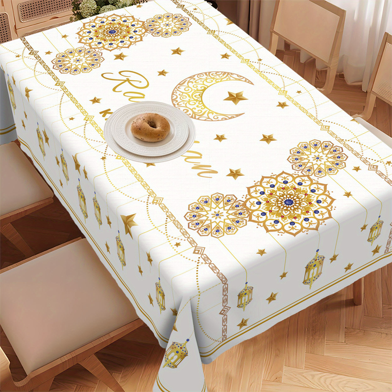 Festive Floral Print Tablecloth