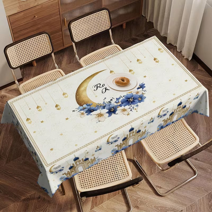 Festive Floral Print Tablecloth