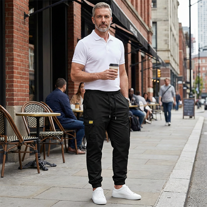 👖 50% OFF NOW!🛠️ Men's Workwear Cargo Sweatpants – Tapered Joggers & Drawstring – Multi-Pocket Streetwear 🔥