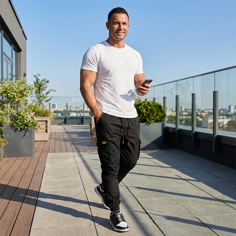 👖 50% OFF NOW!🛠️ Men's Workwear Cargo Sweatpants – Tapered Joggers & Drawstring – Multi-Pocket Streetwear 🔥