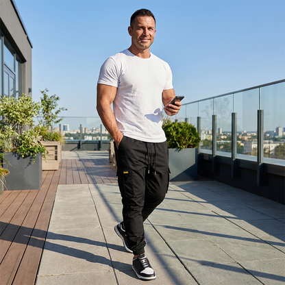 👖 50% OFF NOW!🛠️ Men's Workwear Cargo Sweatpants – Tapered Joggers & Drawstring – Multi-Pocket Streetwear 🔥