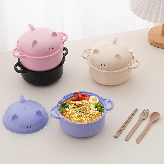 1300ml Instant Noodle Bowl Set with Lid & Cutlery