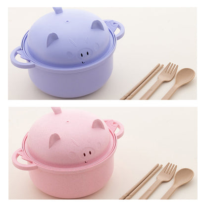 1300ml Instant Noodle Bowl Set with Lid & Cutlery
