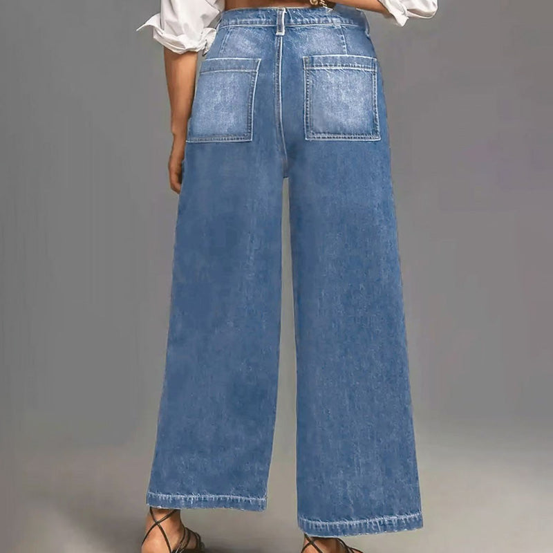 📢📢49% OFF!!⏰Women's Casual High-Rise Wide-Leg Jeans