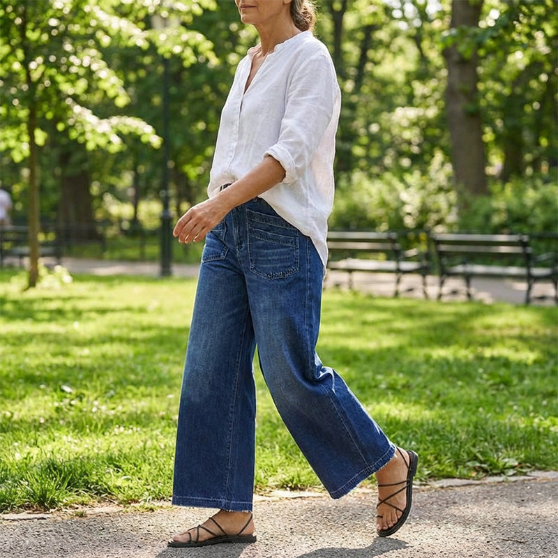 📢📢49% OFF!!⏰Women's Casual High-Rise Wide-Leg Jeans