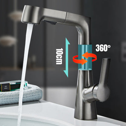 🔥Hot Sale Offers-1 Hole Bathroom Faucet with Pull out Sprayer
