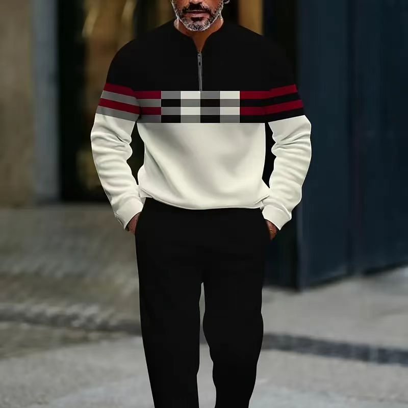 🔈🔈60% OFF🔥Men's Graphic Print Pullover & Pants Set