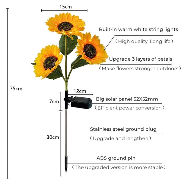 🌻 50% OFF NOW! ☀️ Waterproof Solar Sunflower Lights – Realistic Petals, IP65 Weatherproof & 8-12H Auto Glow ✨