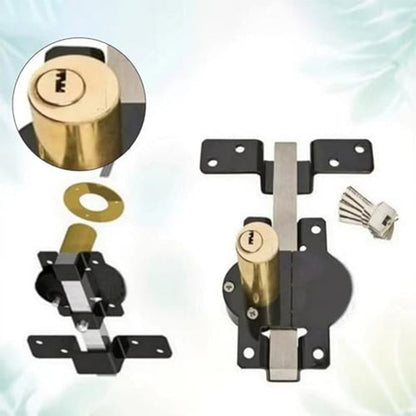 💎 50% RABATT! 💎 Doppelseitiges Hoftor-Schloss 50/70 mm – Robustes Eisenschloss mit Langriegel & 5 Schlüsseln für Innen & Außen 🔒🚪