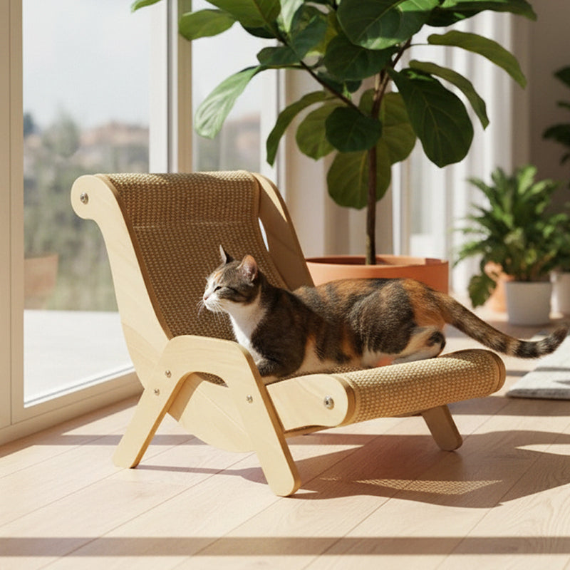 ⏳🔥LIMITED-TIME 50% OFF! ⏰🎉 2026 Sale — Over 15,000 Sold!🐱 2‑in‑1 Sisal Cat Scratching Lounger‑Wood Frame Curved Cat Rest Bed 🛋️
