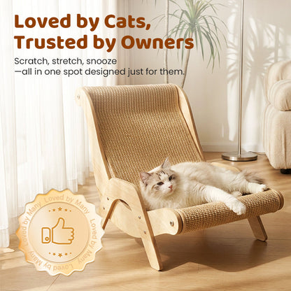 ⏳🔥LIMITED-TIME 50% OFF! ⏰🎉 2026 Sale — Over 15,000 Sold!🐱 2‑in‑1 Sisal Cat Scratching Lounger‑Wood Frame Curved Cat Rest Bed 🛋️